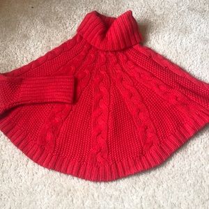 5t red sweater poncho